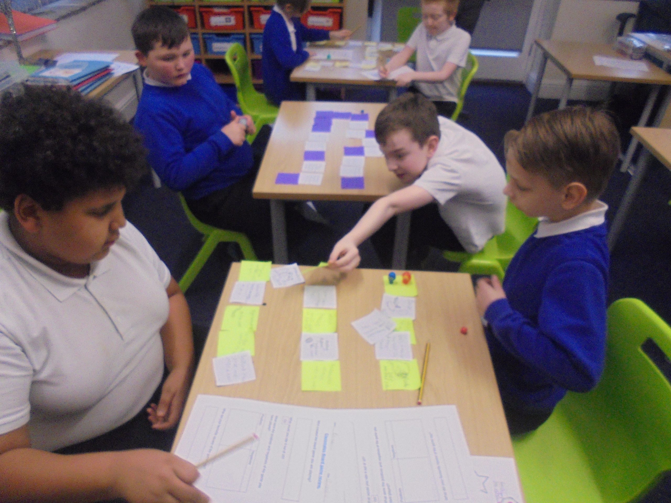 Pupils in a Calder class having fun with Literacy.